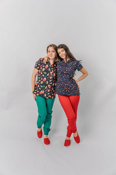 Masstex Ana medical blouse with Printed – all-day comfort, child-friendly design