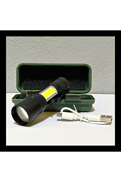 tg tek-iş global Şarjlı COB LED El Feneri Zoomlu – Yan Işık Destekli, Taşıma ...