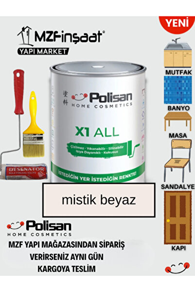 Polisan X1 All Yeni Nesil Dönüşüm Boyası 0.75 lt + 10 cm Mini Rulo + Kestirme...