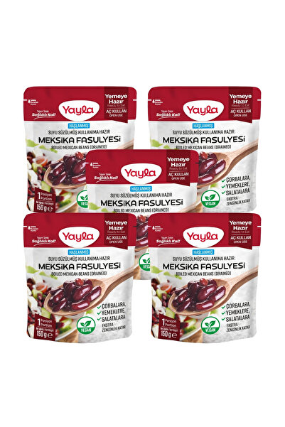 Yayla Haşlanmış Suyu Süzülmüş Meksika Fasulyesi 150 gr x5