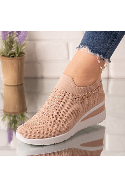 Sofia Store Women's sneakers with high soles made of textile and stones Nergis