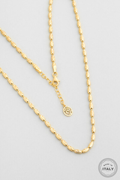 So CHIC... Minimal İtalyan 18 Ayar Sarı Altın Kaplama 43 Cm Gümüş Kolye