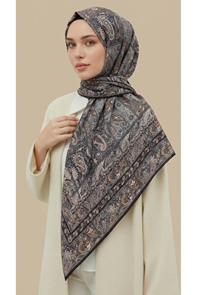 Karaca Eşarp MAVERA 120 CM COTTON ŞAL EŞARP - ANTRASİT GRİ / BEJ