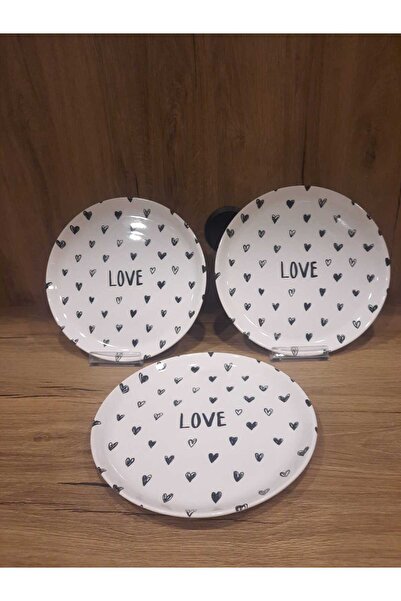 Keramika 20 cm Cake Plate 3 Pieces Love Hearts