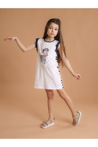 Bumbăcel Short-sleeved cotton dress for girls