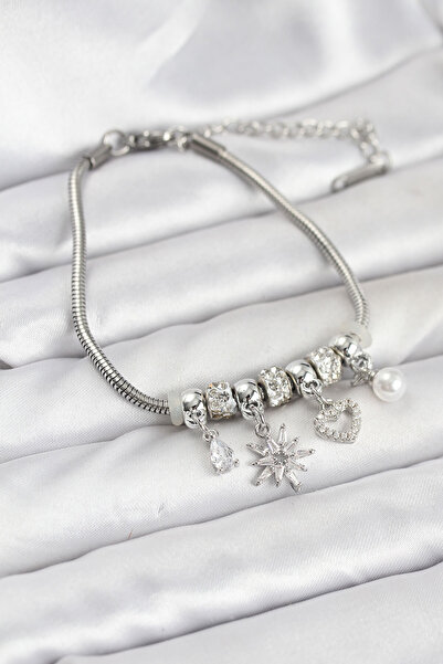 callerrons accessories Brass Silver Color Women's Bracelet with Pole Star and...