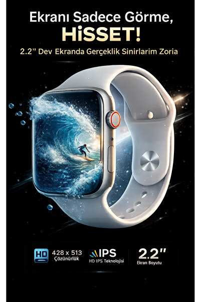 FaroxTech 2.2 İnç Dev Ekran Akıllı Saat - Bluetooth Arama Destekli, Su Geçirm...