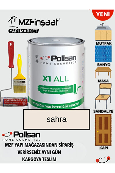 Polisan X1 All Yeni Nesil Dönüşüm Boyası 0.75 lt + 10 cm Mini Rulo + Kestirme...