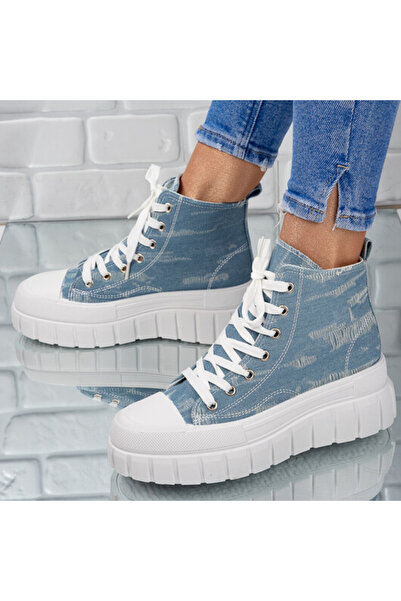 Sofia Store Women's sneakers made of light denim fabric Ilona