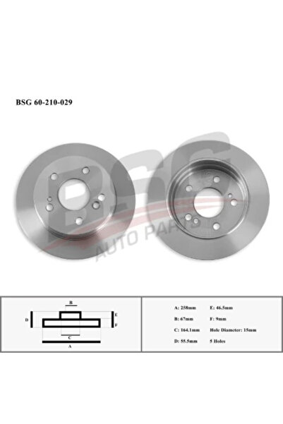BSG FREN DISKI ARKA W124-201 1983-1995 A2014231212