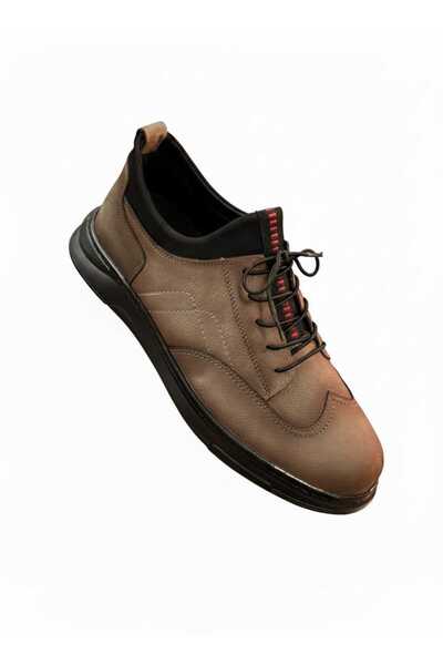 Comfort %100 Hakiki Deri Anatomik Dikişli Bağcıklı Erkek Casual Ayakkabı Kum ...