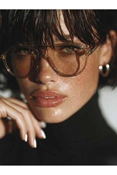 Angel Eyes Nude Frame Glass Pilot Leopard Pattern Uv400 Protection Glasses