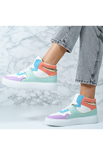 Sofia Store Sneakers dama Multicolor din piele ecologica cu insertii Bonnie