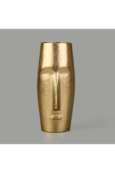 KPM Soyut Gold Vazo - Sarı - 9x20 cm