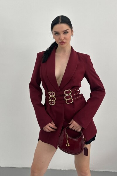 Potenza Jachetă blazer pentru femei, elegantă, cu rever dublu, căptușită, cu ...