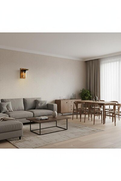 BİAVİZE Bal Color Glass Burning Wood Wall Sconce