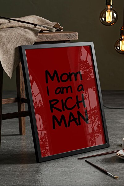 Buka Shops "Rich Man" İkonik Motto - Siyah Çerçeveli Tablo