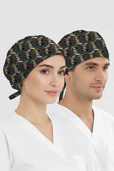 ÇİZGİ MEDİKAL Korsan Desenli Bone (Cotton Likra Kumaş)