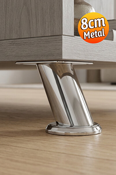 Badem10 Регульована телевізійна тумба з полицями (8 см) з хромованою металево...