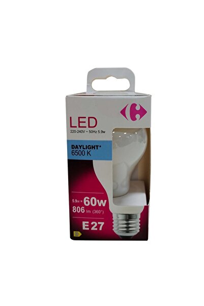 Carrefour Bec LED Carrefour, 5.9 W (60 W), E27, 806 lm, 6500 K