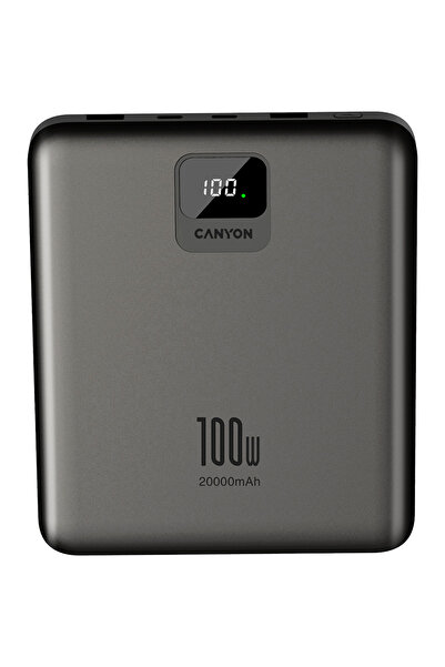 CANYON LED PB-2008, 20000 mAh, PD, 100W, QC3.0, Gri