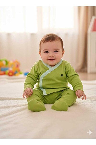 Pierre Cardin %100 Pamuk Çıtçıt Kapamalı Patikli Uzun Kollu Bebek Takımı