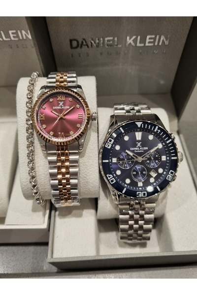 Daniel Klein New Model Mürdüm and Laci̇vert Dial Dear One Wristwatch 2 Pieces