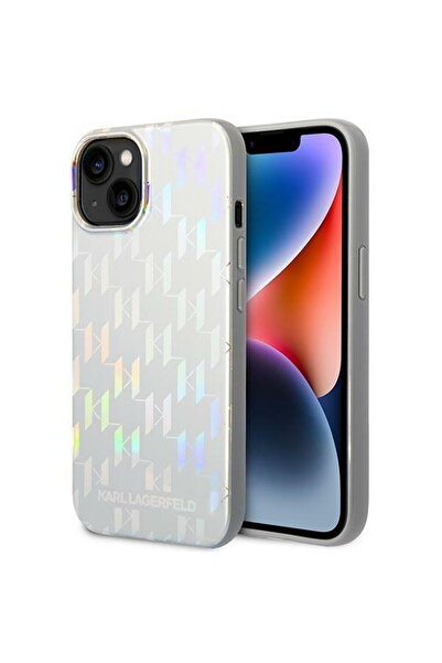 Karl Lagerfeld Husa telefon pentru iPhone 14 Plus, Iridiscent Monogram, Plast...