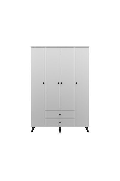 Dienni Simple Gardırop 10 Raflı 2 Çekmeceli Tek Askılı 120x44x176 BEYAZ