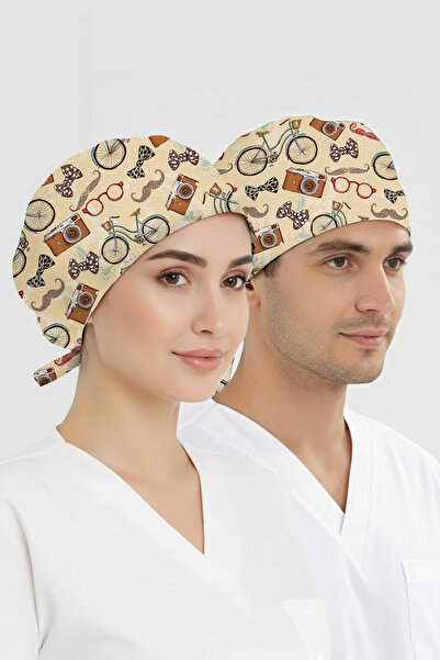 ÇİZGİ MEDİKAL Nostalji Desenli Bone (Cotton Likra Kumaş)