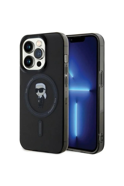 Karl Lagerfeld Carcasă IML Ikonik MagSafe pentru iPhone 14 Pro Max - neagră