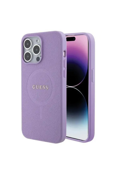 Guess HusДѓ rigidДѓ Saffiano MagSafe pentru iPhone 15 Pro Max (6.7") вЂ“ mov