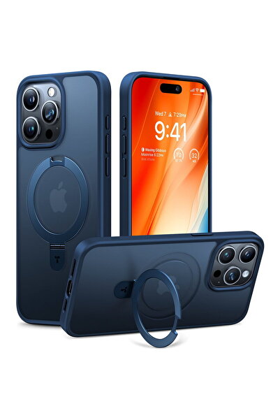 TORRAS Husa pentru iPhone 15 Pro Max - Ostand MagSafe Series - Navy Blue