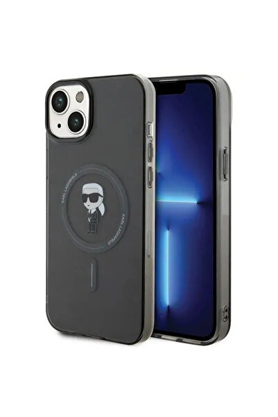 Karl Lagerfeld Carcasă IML Ikonik MagSafe pentru iPhone 15 Plus - neagră