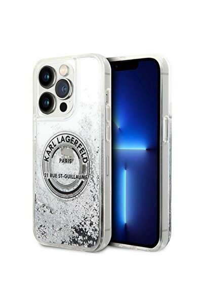 Karl Lagerfeld KLHCP14LLCRSGRS Carcasă rigidă argintie/argintie pentru iPhone...