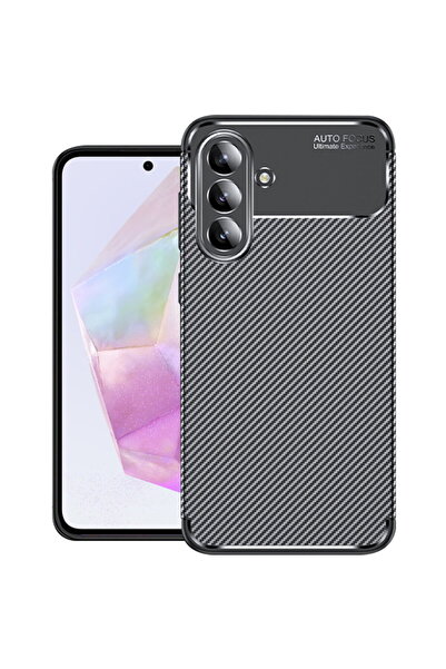 Techsuit Husă pentru Samsung Galaxy A36 5G - Fibră de carbon - Negru