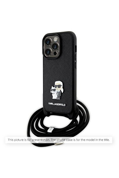 Karl Lagerfeld iPhone 16 Pro Case - Saffiano Crossbody (KLHCP16LSAKCPBK) - Me...