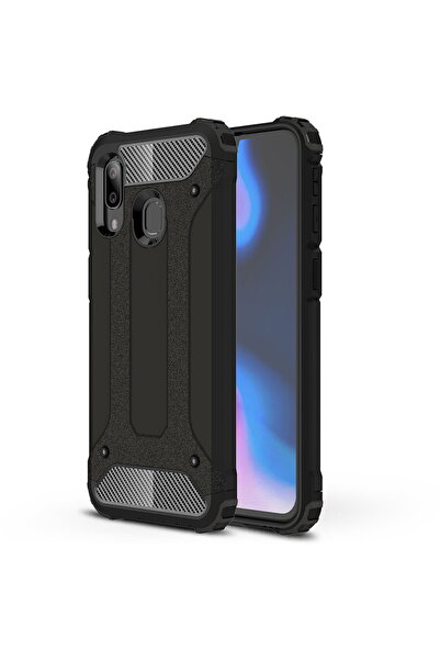 Techsuit Husa pentru Samsung Galaxy A40 - Hybrid Armor - Black