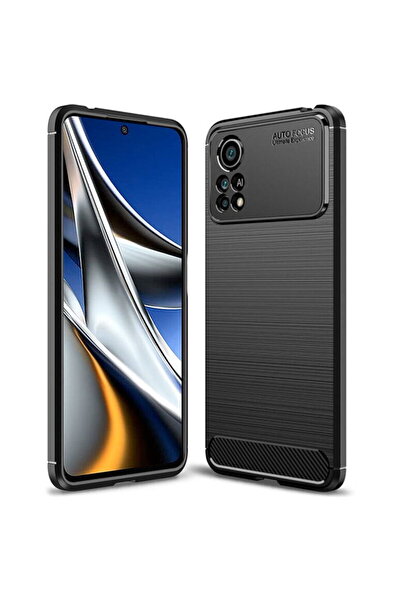 Techsuit Husa pentru Xiaomi Poco X4 Pro 5G - Carbon Silicone - Black