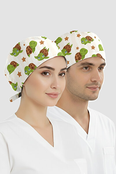 ÇİZGİ MEDİKAL Kaplumbağa Rüyası Desenli Bone (Cotton Likra Kumaş)