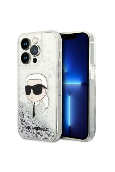 Karl Lagerfeld HusДѓ Glitter Karl Head pentru iPhone 14 Pro, Argintiu