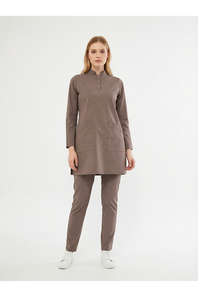 Class Üniforma Hijab Brown Stretch Fabric Women's Medical Uniform Doctor and ...