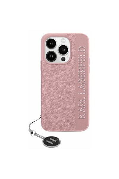Karl Lagerfeld Case for iPhone 15 Pro Max - Saffiano Rhinestones&Charm (KLHCP...
