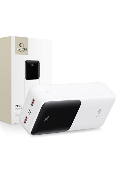 Tech-Protect PB03, 30000 mAh, 22.5 W, Alb
