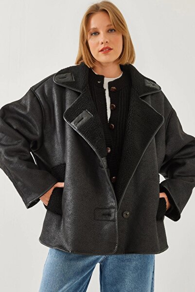 PRİFALDİ Zr Oversized Else Thick Suede with Fur Inside