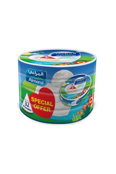 almarai Triangle Cheese Substitute, 32 pieces, 120 gm × 4