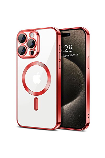 Techsuit Husă pentru iPhone 16 Pro Max - Luxury Crystal MagSafe - Roșu