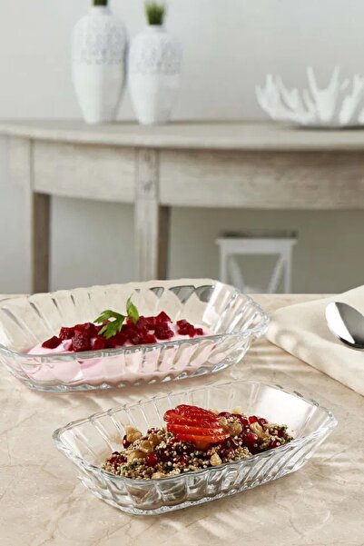 Paşabahçe 2-Piece Glass Appetizer, Dessert, Snack, Breakfast Serving Plate 11...