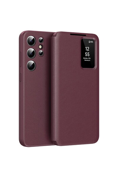 Techsuit Husa pentru Samsung Galaxy S22 Ultra 5G - SmartView Series - Red