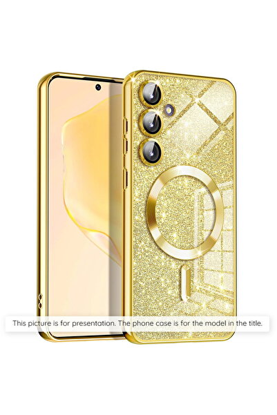 Techsuit Husa pentru Samsung Galaxy S21 Ultra 5G - Luxury Glitter MagSafe - Gold